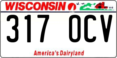 WI license plate 317OCV