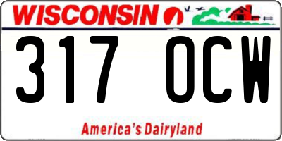 WI license plate 317OCW