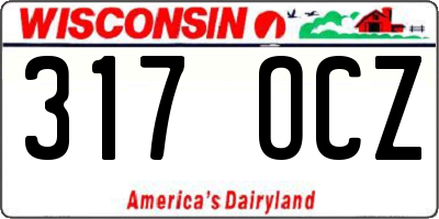 WI license plate 317OCZ