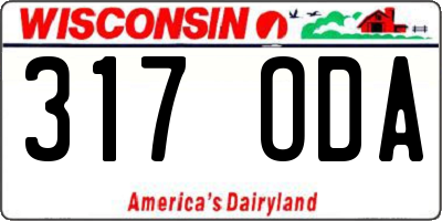 WI license plate 317ODA