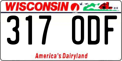 WI license plate 317ODF