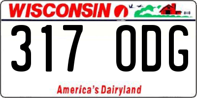 WI license plate 317ODG