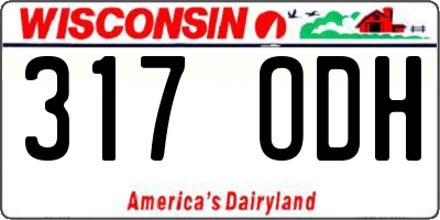WI license plate 317ODH