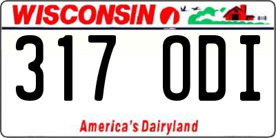 WI license plate 317ODI
