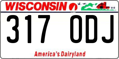 WI license plate 317ODJ