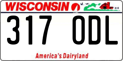 WI license plate 317ODL