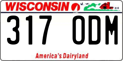 WI license plate 317ODM