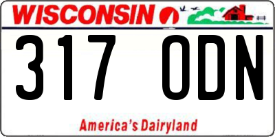 WI license plate 317ODN