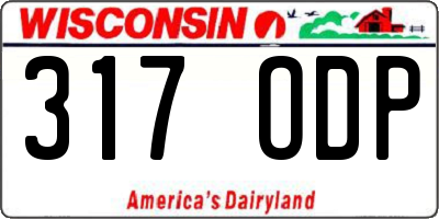 WI license plate 317ODP