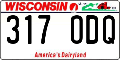 WI license plate 317ODQ