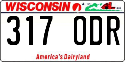 WI license plate 317ODR