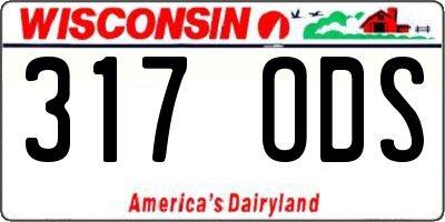 WI license plate 317ODS