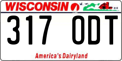 WI license plate 317ODT