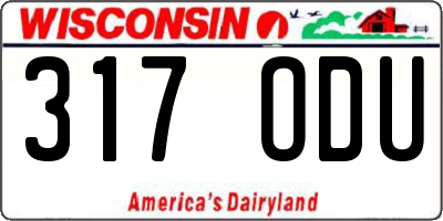 WI license plate 317ODU