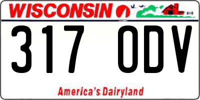 WI license plate 317ODV
