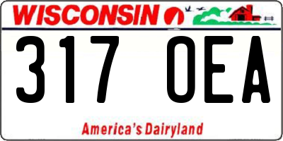 WI license plate 317OEA