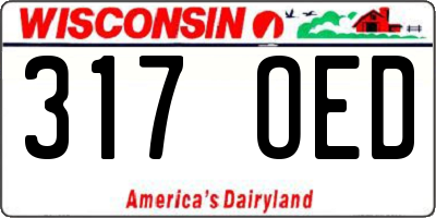 WI license plate 317OED