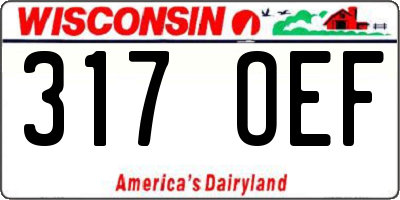 WI license plate 317OEF