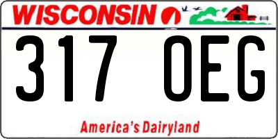 WI license plate 317OEG