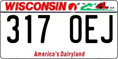 WI license plate 317OEJ