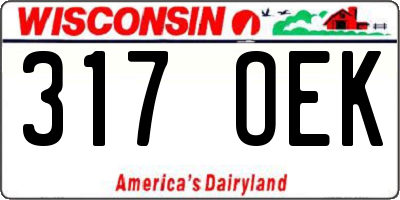 WI license plate 317OEK