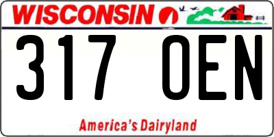 WI license plate 317OEN