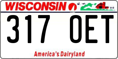 WI license plate 317OET