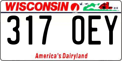 WI license plate 317OEY