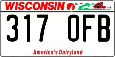 WI license plate 317OFB