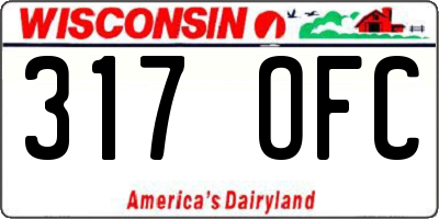 WI license plate 317OFC