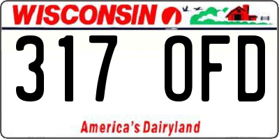 WI license plate 317OFD