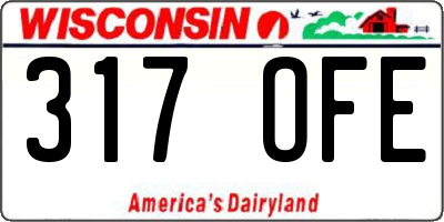 WI license plate 317OFE