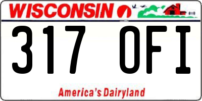 WI license plate 317OFI