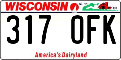 WI license plate 317OFK