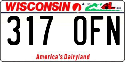 WI license plate 317OFN