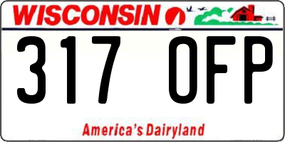 WI license plate 317OFP