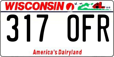WI license plate 317OFR