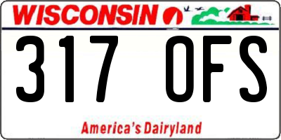 WI license plate 317OFS