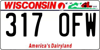 WI license plate 317OFW