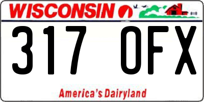 WI license plate 317OFX