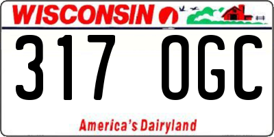 WI license plate 317OGC