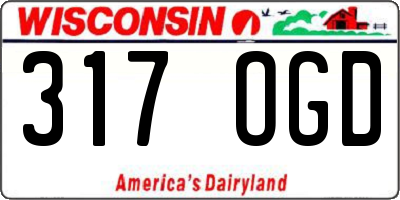 WI license plate 317OGD