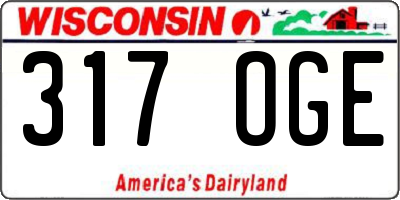 WI license plate 317OGE