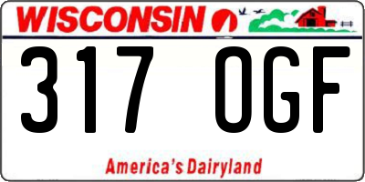 WI license plate 317OGF