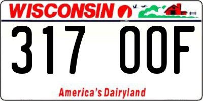 WI license plate 317OOF