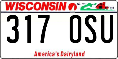 WI license plate 317OSU