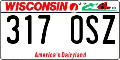 WI license plate 317OSZ
