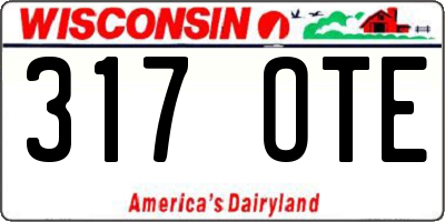 WI license plate 317OTE