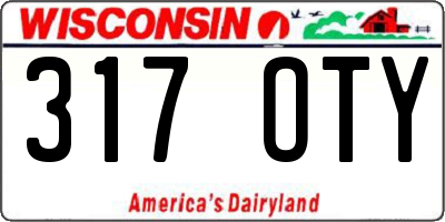 WI license plate 317OTY