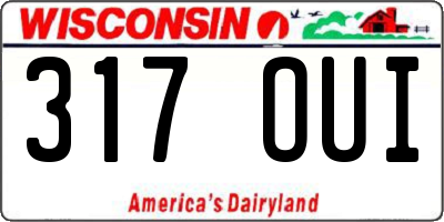 WI license plate 317OUI